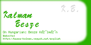 kalman besze business card